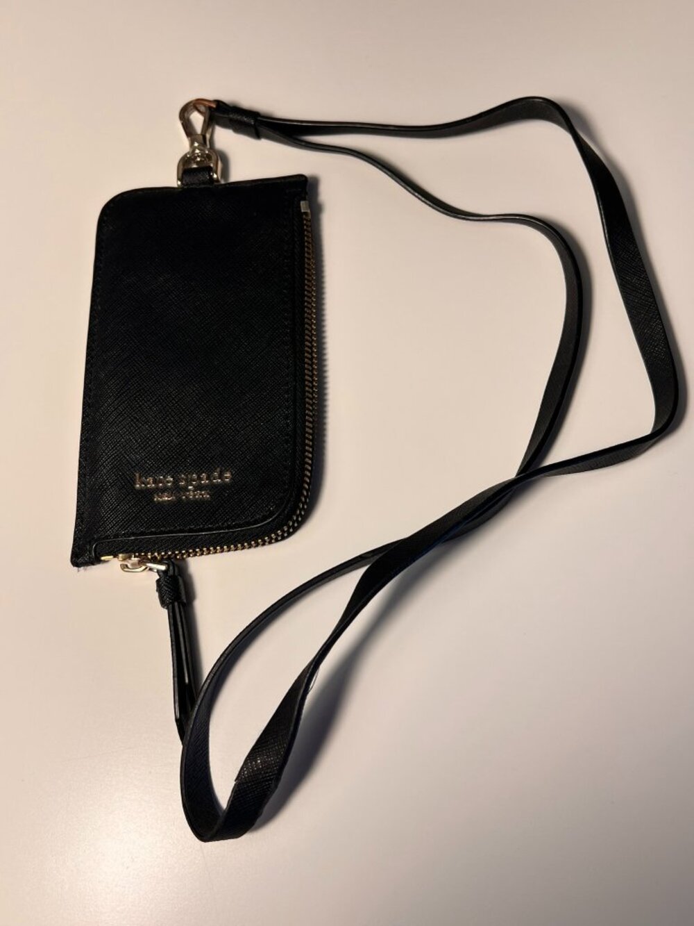 NWOT Kate Spade Black Chelsea Card Case Lanyard